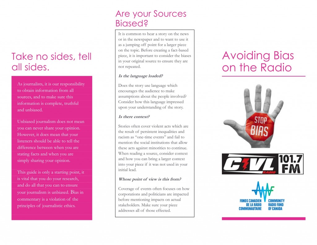 Avoiding Bias In The Radio