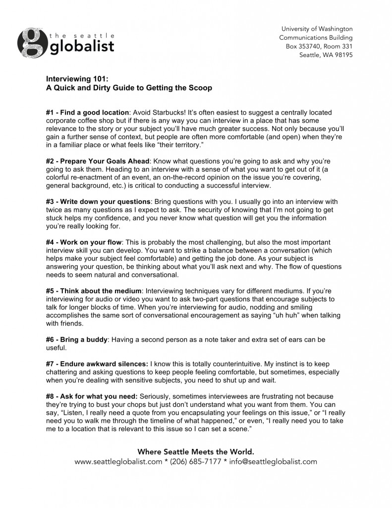 Interviewing Resource 1